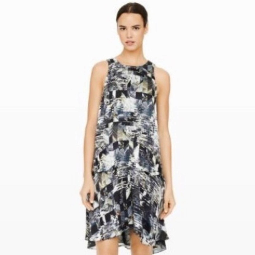 CLUB Monaco multicolor 100% Silk dress size 2